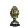 Bronze Pineapple Finial Sculpture on Marble Base