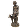 Bronze Girl with Goat Sculpture