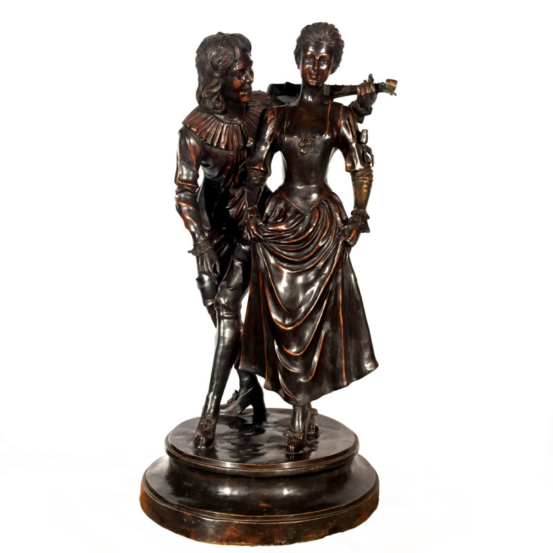 SRB992025 Bronze French Man & Woman Sculpture Metropolitan Galleries Inc.