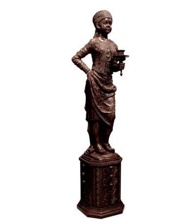 SRB992049-L Bronze Blackamour Torchere Sculpture Metropolitan Galleries Inc.