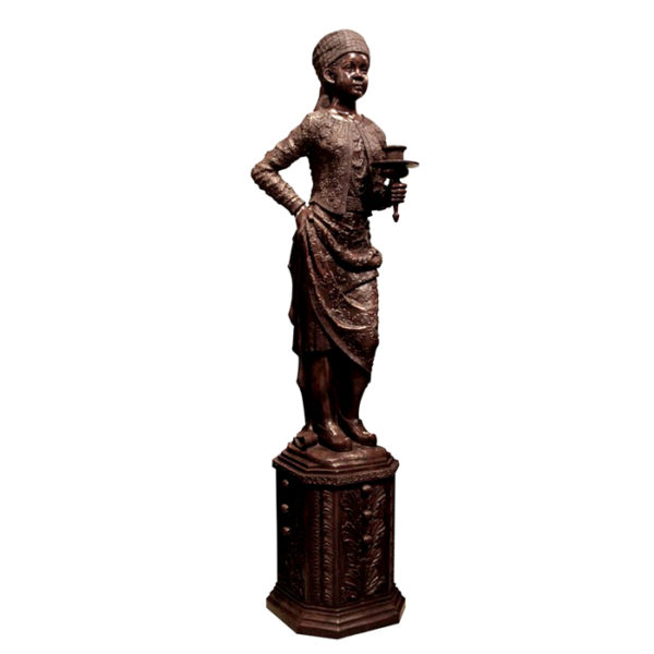 SRB992049-L Bronze Blackamour Torchere Sculpture Metropolitan Galleries Inc.