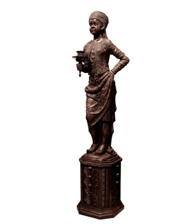 SRB992050 Bronze Blackamoor Torchere Sculpture Metropolitan Galleries Inc.