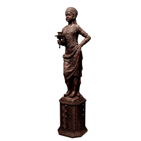SRB992050 Bronze Blackamoor Torchere Sculpture Metropolitan Galleries Inc.
