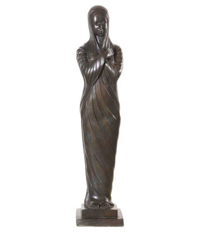 SRB992104 Bronze Lady with Cloth Sculpture Metropolitan Galleries Inc.