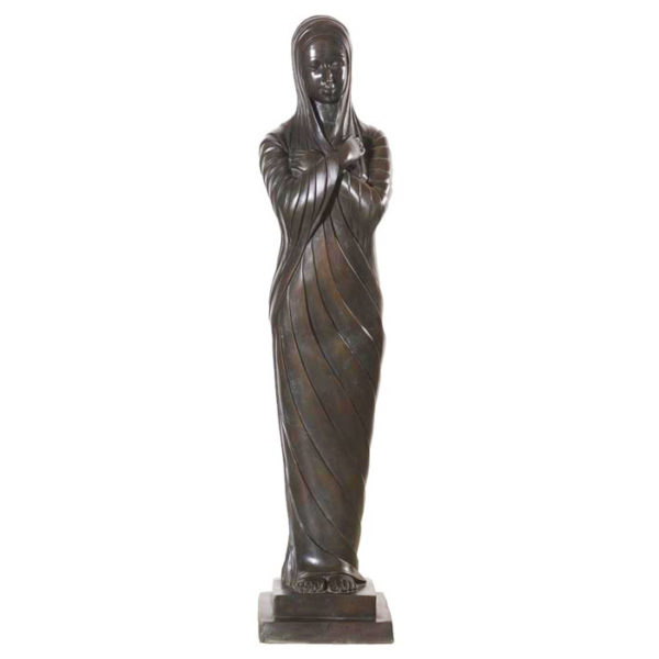 SRB992104 Bronze Lady with Cloth Sculpture Metropolitan Galleries Inc.