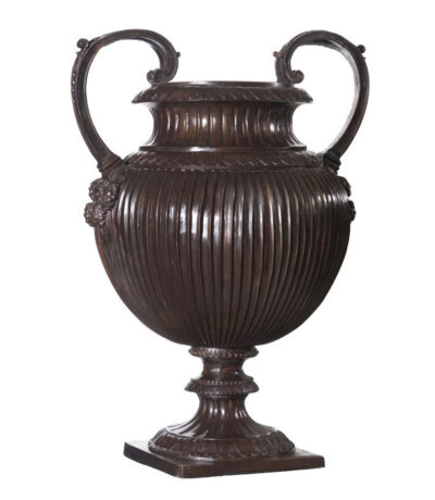 Bronze Lobed Urn with Handles Metropolitan Galleries Inc. Bronze Planter Urns