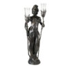 Bronze Lady Holding Liana & Lamp Sculpture