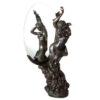 Bronze Nude Nymph with Mirror Sculpture