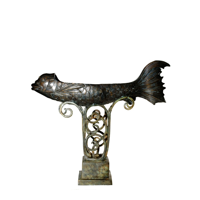 Bronze Fish Urn Sculpture Metropolitan Galleries Inc.