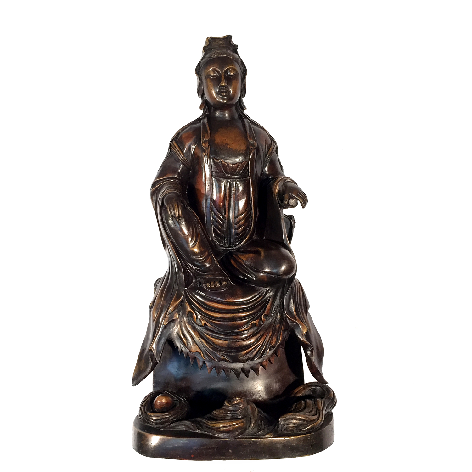 Bronze Meditating Chinese Figure Statue Metropolitan Galleries