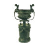 Bronze Flower Urn on Pedestal