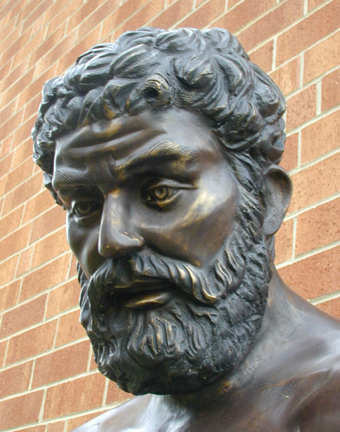 SRBRP005 Bronze Standing Samson Sculpture Metropolitan Galleries Inc.