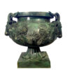 Bronze Grapevine Rams Head Urn
