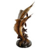 Bronze Two Marlin Fountain Sculpture on Marble Base