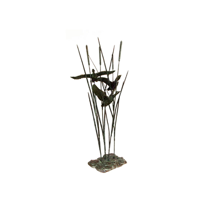 SRB44538 Bronze Ducks in Reeds Sculpture by Metropolitan Galleries Inc