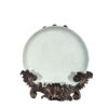 Porcelain Plate on Bronze Floral Plate Stand