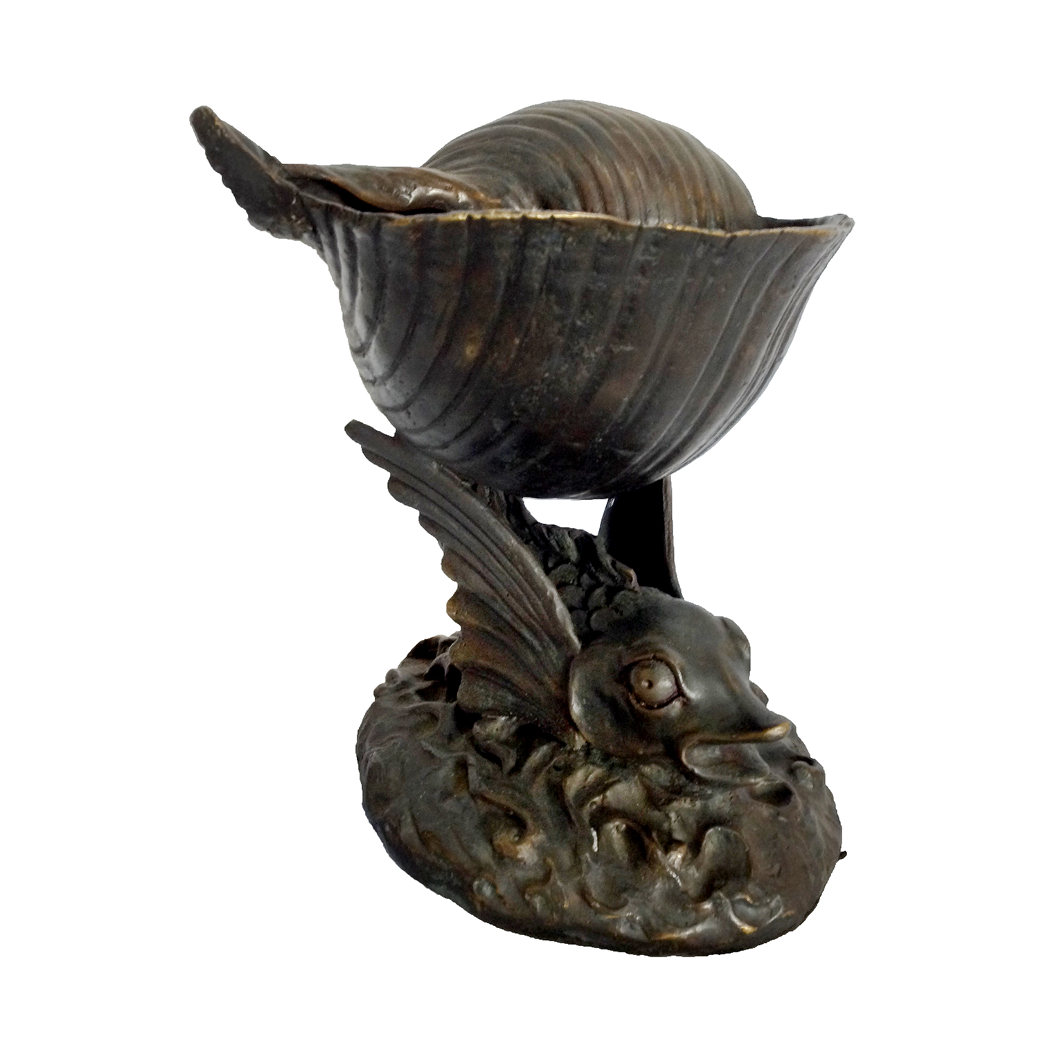 Bronze Fish and Shell Sculpture Metropolitan Galleries Inc.