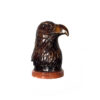 Bronze Eagle Head Sculpture on Red Marble
