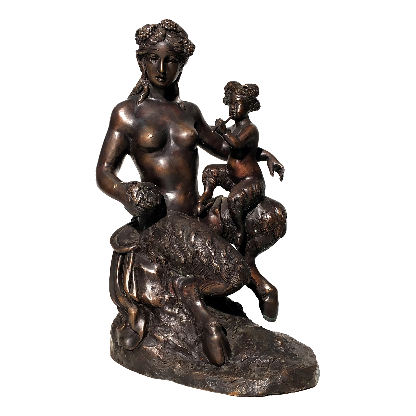 Bronze Satyr and Child Sculpture Metropolitan Galleries Inc.