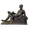 Bronze Nude Man on Base Sculpture