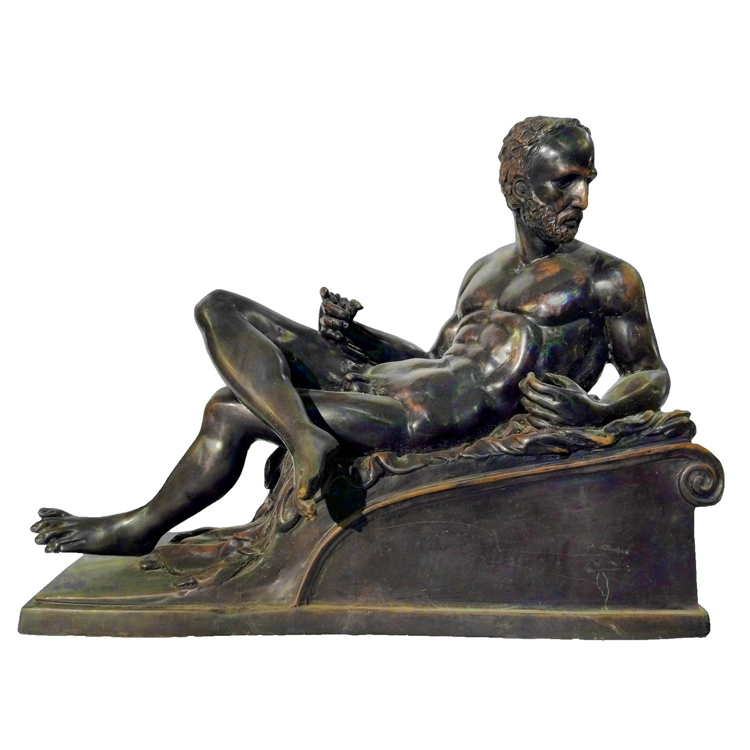 SRB81652 Bronze Nude Man on Base Sculpture Metropolitan Galleries Inc.