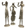 Bronze Silver Musicians Trio Sculpture Set