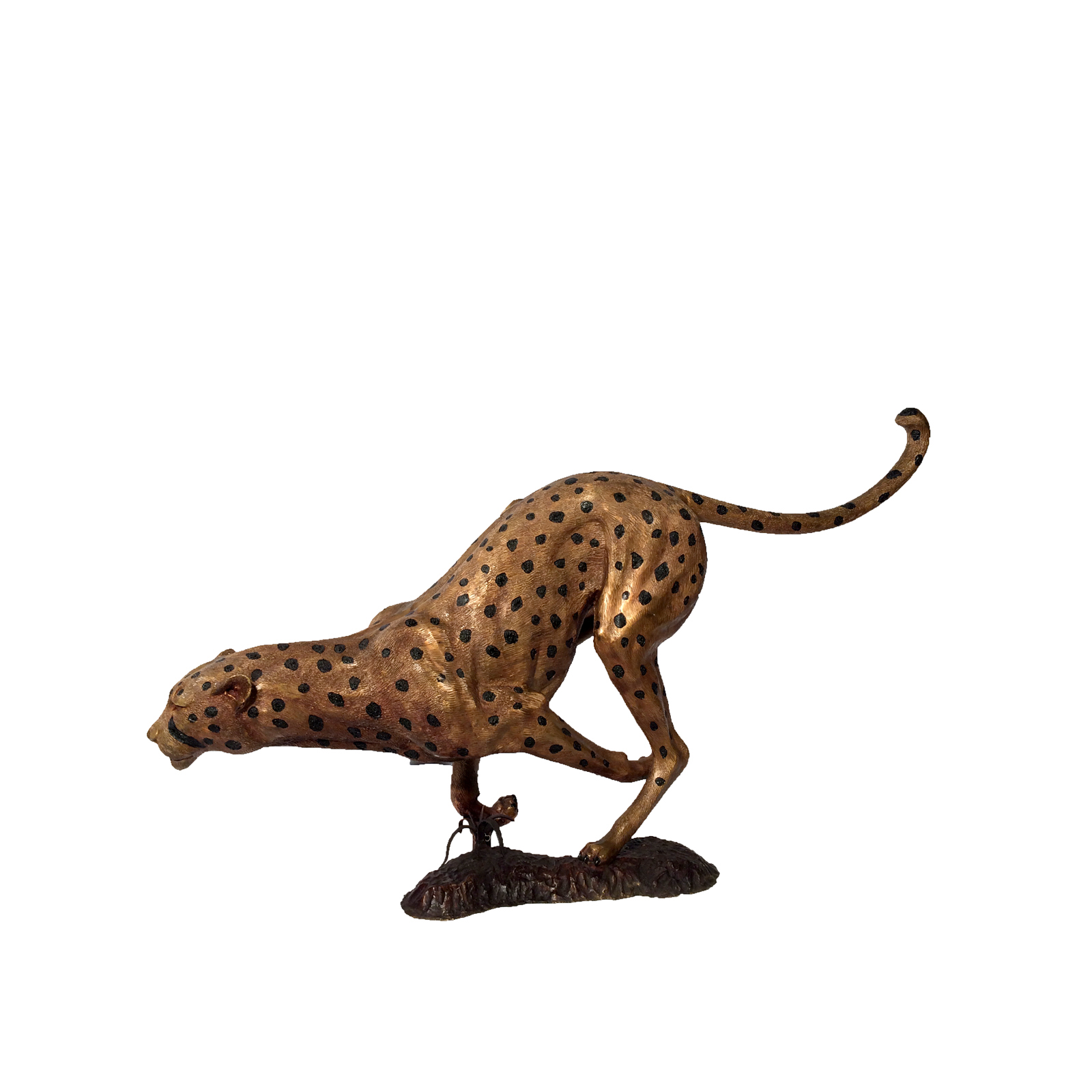 SRB10075RUN Bronze Running Cheetah Sculpture Metropolitan Galleries Inc.