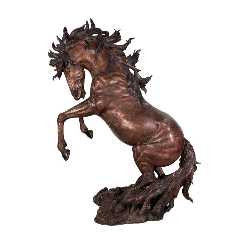 SRB10084-L Bronze Rearing Horse Sculpture by Metropolitan Galleries Inc bronze horse statue