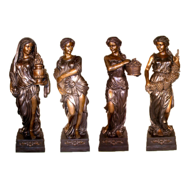 SRB25142-5 Bronze Four Seasons Sculpture Set Metropolitan Galleries Inc.