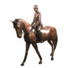 Bronze Girl Jockey on Horse Sculpture