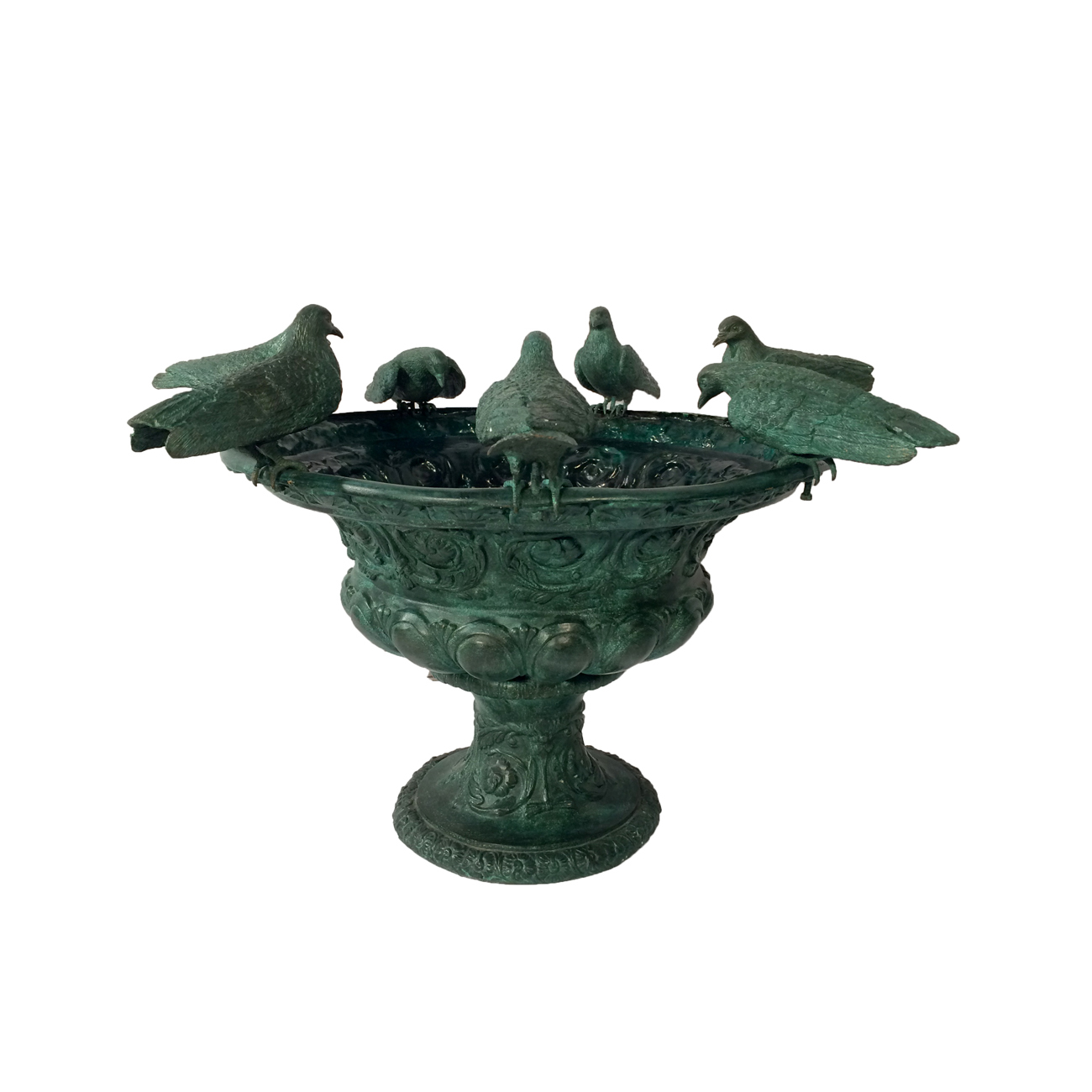 SRB42646 Bronze Seven Birds on Vase Fountain Metropolitan Galleries Inc.