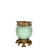 Celadon Porcelain Bowl with Bronze Accents