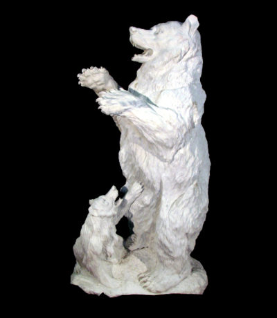 JBA181 Marble Standing Bear & Cub Sculpture Metropolitan Galleries Inc.