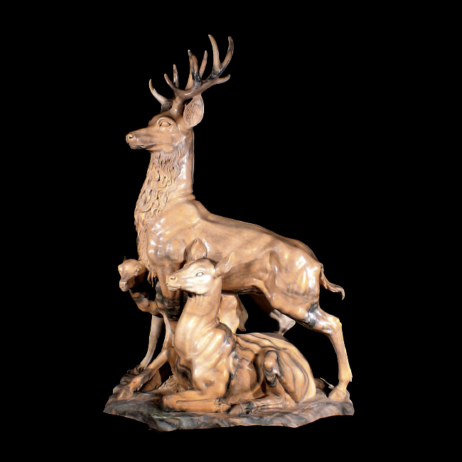 JBA110 Marble Deer Family Sculpture Metropolitan Galleries Inc.