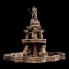 Marble Neptune Tier Fountain with Horses & Basin