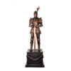 Bronze Knight with Sword on Pedestal Sculpture