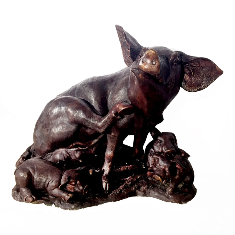 Cast Bronze Pig Family Statue Pig Statue Sculpture Bronze Metropolitan Galleries Bronzes