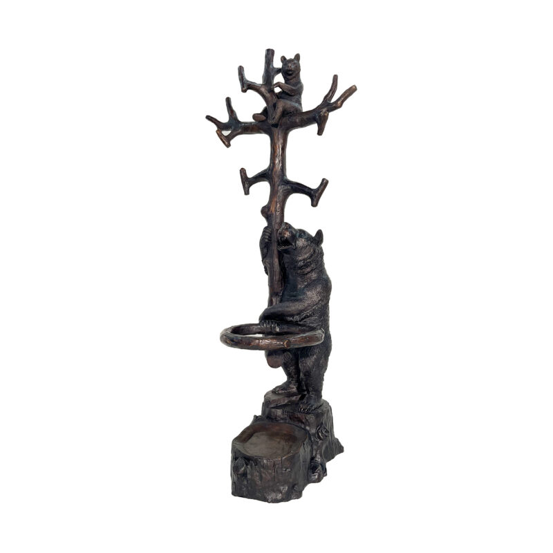 SRB25236 Bronze Bear & Cub Coatrack Hall Tree Sculpture by Metropolitan Galleries Inc
