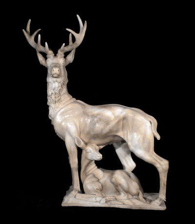 JBA111 Marble Deer & Doe Sculpture Metropolitan Galleries Inc.