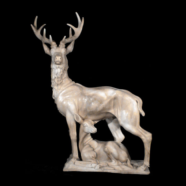JBA111 Marble Deer & Doe Sculpture Metropolitan Galleries Inc.