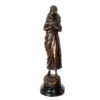 Bronze Lady with Fur Collar Coat Sculpture