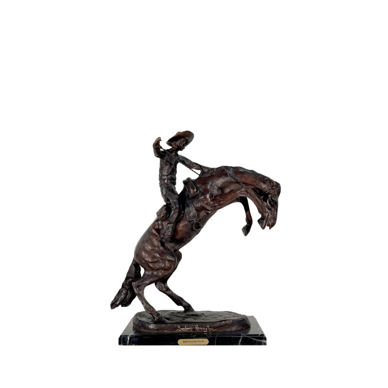 SRB057062 Bronze Frederic Remington 'Bronco Buster' Table-top Sculpture by Metropolitan Galleries Inc