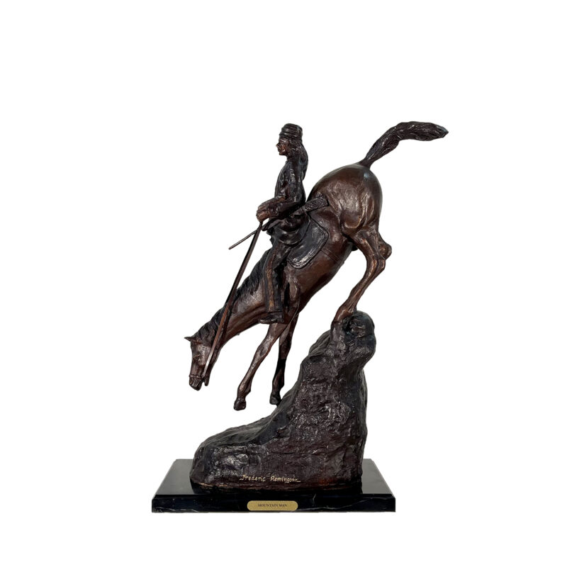 SRB057077 Bronze Frederic Remington 'Mountain Man' Table-top Sculpture by Metropolitan Galleries Inc
