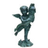 Bronze Boy with Fish Fountain Sculpture
