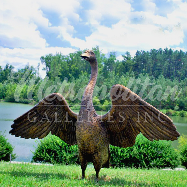 SRB47183-B Bronze Swan Fountain Sculpture by Metropolitan Galleries Inc Vignette WM