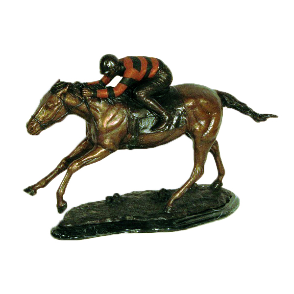 SRB49389 Bronze Jockey on Horse Sculpture Metropolitan Galleries Inc.
