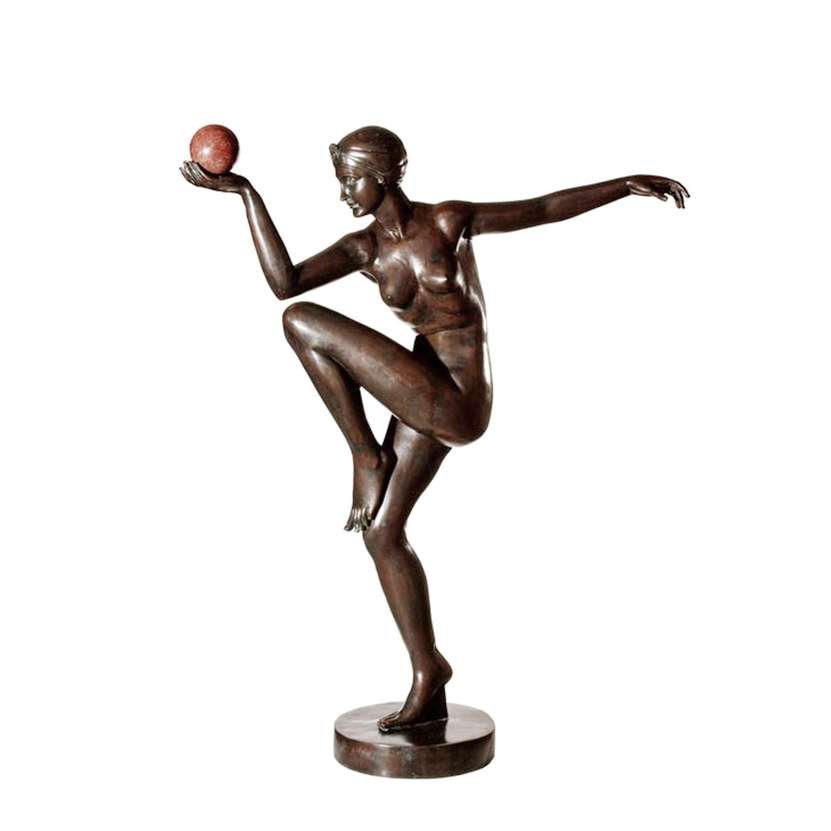 SRB89012 Bronze Art Deco Nude Lady Dancer Fountain by Metropolitan Galleries Inc