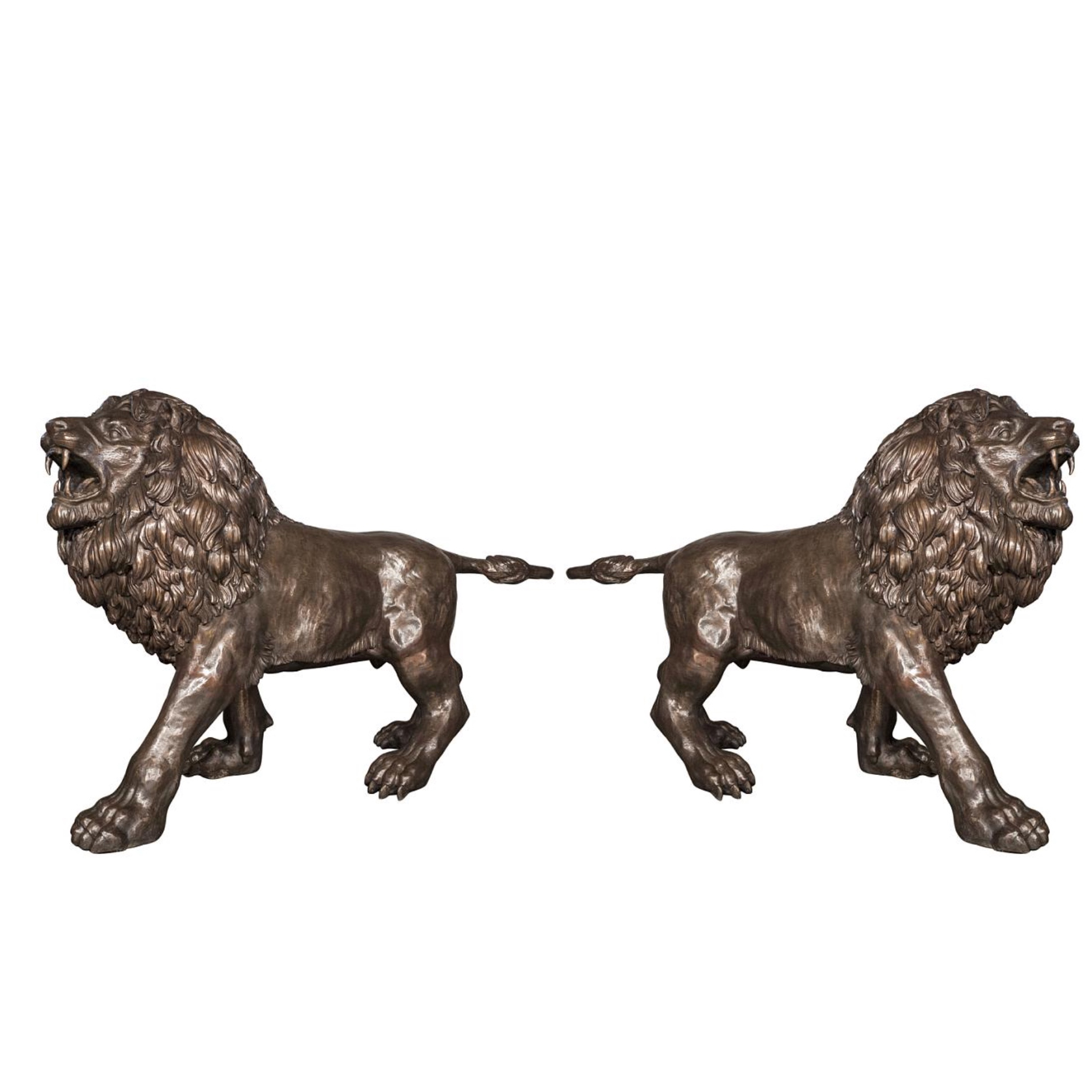 Bronze Standing Lion Sculpture Metropolitan GalleriesSRB094596-98