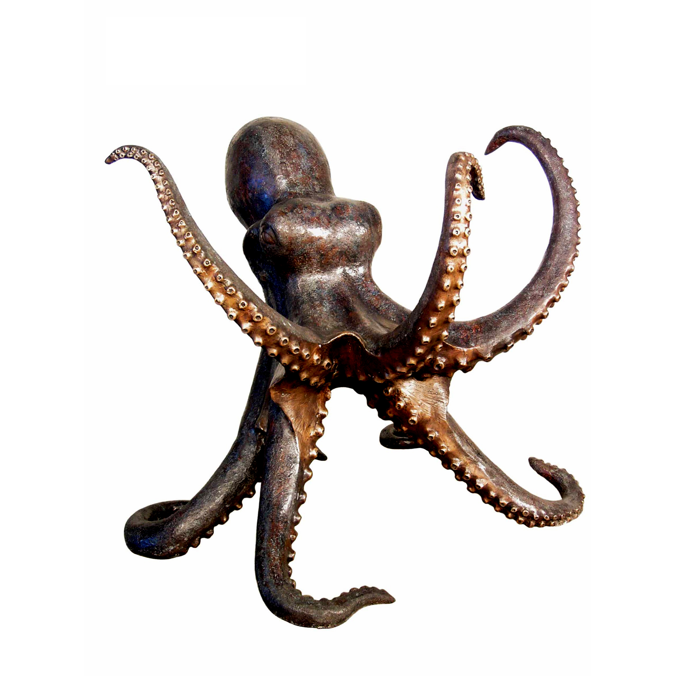 Brown Bronze Octopus Table Base Sculpture Metropolitan Galleries Inc.