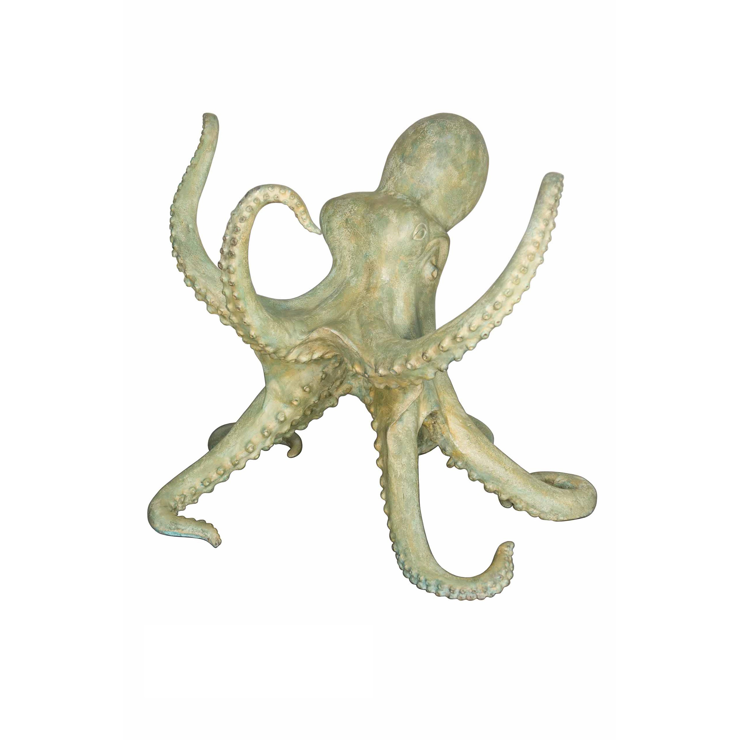 Color Patina Bronze Verdigris Octopus Table Base Sculpture Metropolitan Galleries Inc.